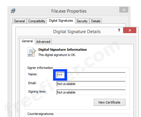 Screenshot of the ??? certificate